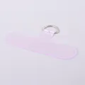 Transparent purple T-shaped PVC phone lanyard patch with a durable metal D-ring connector - Lavender