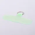 Semi-transparent light green T-shaped PVC phone tether patch with metal D-ring - Green