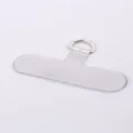 Universal clear T-shaped PVC phone lanyard tether tab with durable metal D-ring - Light Gray