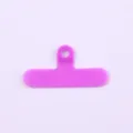 Durable purple PVC T-shape phone lanyard tether patch for universal mobile strap - Clip / Purple