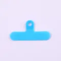 Bright blue T-shaped PVC phone lanyard gasket for secure detachable clip-on attachment - Clip / Sky Blue