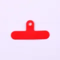 Universal red T-shaped PVC phone lanyard patch gasket for secure strap attachment - Clip / Red