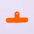 Orange T-shaped PVC phone lanyard tether tab for detachable strap - Clip / Orange
