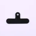 Matte black T-shaped PVC phone lanyard gasket tab for detachable neck straps and cords - Clip / Black