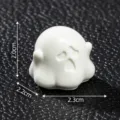 Figurine de fantôme miniature blanc avec yeux en cœur pour décoration Halloween - 2# Fantôme Criant (Couleur Unie Mignonne)