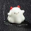 Mini figurine blanche diable fantôme Halloween avec cornes rouges pour déco DIY. - 3# Diable à Cornes Rouges (Couleur Unie Mignonne)