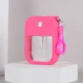 Tragbare 38ml Karten Sprühflasche mit Silikonhülle Leere Nachfüllbare Parfümflasche - Fuchsia