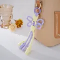 Dekorativer lila und gelber gewebter Seilanhänger für Taschen oder Mobiltelefone - Lila