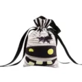 Halloween mummy ghost face candy drawstring gift bag with black satin ribbons for kids - Candy Bag Style 03 (WSJTGD) / 16x23.5cm
