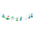 Blue golf themed birthday party banner with cute sports cartoon cutouts garland decoration - Blue Golf Pattern Banner