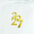 Décoration de gâteau 2027 en acrylique miroir doré pour le Nouvel An - 2027 Style 4 / 1.3mm / Or
