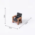 Miniature black sofa chair model, 2cm tiny furniture for DIY dollhouse micro landscape - Leather Chair