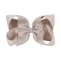 Elegante lazo para el cabello de 6 pulgadas en cinta de falla color topo para niñas - Marrón Claro(818)