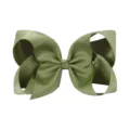 Lazo para el pelo de cinta grosgrain verde oliva de 6 pulgadas para niñas y bebés - Verde Oliva (563)