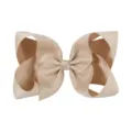 Elegante pinza para el pelo con lazo de cinta de falla beige champán de 15 cm para niñas - Champán