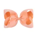 Pinza para el pelo con lazo grande de cinta de faya color melocotón de 15 cm para niñas - Rosa Melocotón Claro