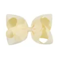 Lazo para el pelo grande de cinta grosgrain de 6 pulgadas color amarillo crema - Amarillo Pálido (824)