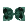 Lazo para el pelo de cinta grosgrain verde oscuro de 6 pulgadas hecho a mano para niñas - Verde Oscuro (589)