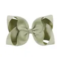 Lazo boutique de 6 pulgadas en cinta de grosgrain verde salvia para peinados de niñas - Verde Guisante (566)