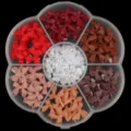 3D colorful resin bow nail art charms set with white half pearls in flower storage box - Trending Style 11
