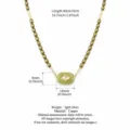 Bohemian green beaded necklace featuring a natural stone evil eye zircon pendant design - Necklace / Yellow