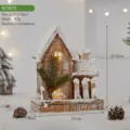 Casetta natalizia in legno luminosa decorazione da tavolo con calda luce interna - Ornamento Casetta Innevata in Legno Naturale (B73670) / Colore legno naturale