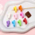 Perles en acrylique colorées à grand trou pour la fabrication de bijoux DIY - Chiffre 1 / Lot de 10