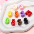 Perles chiffre 3 colorées en acrylique à large trou pour création bijoux DIY mode - Chiffre 9 (Couleur Aléatoire) / Lot de 10