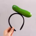 Funny green cucumber vegetable headband for girls, creative hair accessories for parties - Big Cucumber