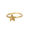 Goldener Seestern-Ring mit Zirkonia für Strand- und Ozean-Themenmode Accessoires - Goldener Seestern-Ring mit Strasssteinen (JZ7085)