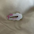 Cute cloud-shaped acetate hair clip for girls with pink bow and 'Sweet' lettering - 18# White Big Pink Bow Clip