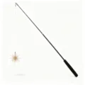 Professional retractable cat teaser wand toy with a spiky star-shaped silicone charm - Golden Sea Urchin Ball Telescopic Wand