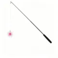 Telescopic cat teaser wand toy with pink jelly toy and black handle - Pink Sea Urchin Ball Telescopic Wand
