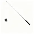 Retractable black cat teaser wand featuring a glittery spiky star toy for indoor kittens - Black Sea Urchin Ball Telescopic Cat Wand