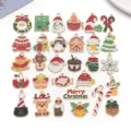 Festive Christmas enamel alloy DIY jewelry charms for bracelets and crafts. - Mix of 30 New Enamel Christmas Series - 1 Each of 30 Styles - 35.1g - SN1873