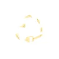 Fermoir à vis cœur plaqué or 18K avec rayures en émail blanc pour la création de bijoux - Style Coeur (P01432)