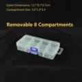 Transparente Kunststoffbox mit 8 Fächern und verstellbaren, abnehmbaren Trennwänden - 8 Fächer Abnehmbarer Stil / 13.7x6.7x2.7cm / Transparent