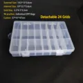 Transparente Kunststoff-Aufbewahrungsbox mit 24 Fächern für Schmuck und Kleinteile - 24 Fächer Abnehmbarer Stil / 19.5x13x3.6cm / Transparent