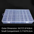 Transparente Kunststoff-Aufbewahrungsbox mit 28 Gittern und abnehmbaren Trennwänden - Groß 28 Fächer Abnehmbarer Stil / 34.5cm x 21.6cm x 4.8cm / Transparent