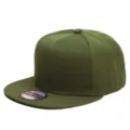 Klassische olivgrüne Hip-Hop-Snapback-Kappe mit flacher Krempe für Damen Herren - M (56-58cm) / Regulärer Verschluss / Armeegrün