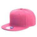 Klassische einfarbige rote Snapback-Kappe mit flachem Schirm im minimalistischen Design - M (56-58cm) / Regulärer Verschluss / Dunkelrosa