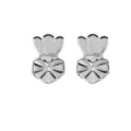 Magic Bax earring lifters in silver finish for heavy earring support and earlobe lift - Crown / Silver