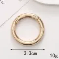 Durable gold zinc alloy spring gate ring buckle 3.3cm diameter for keychains and bags - 33mm Spring Ring (C408) / Gold