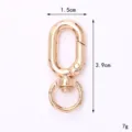 Polished gold zinc alloy spring lobster clasp for keychain accessories, 1.5x3.9cm - Ring Type Round Tail Buckle (C197) / Gold