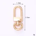 High-quality gold zinc alloy spring lobster clasp for DIY keychains, 3.5cm size - D-Shape Gate Clasp / 35mm / Gold