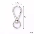 Silver zinc alloy swivel lobster clasp hook for keychains, dimensions 1.7cm by 4cm. - Large Round-Tail Clasp / 40mm / Silver
