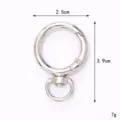 Silver zinc alloy spring ring clasp keychain accessory, 2.5cm width and 3.9cm height - D-Shape Spring Ring Buckle / Silver
