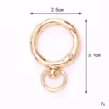 Gold-plated zinc alloy spring ring clasp, 2.5cm wide, 3.9cm long, 7g weight for keychains - D-Shape Spring Ring Buckle / Gold