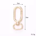 Gold zinc alloy oval spring gate carabiner clasp for keychain accessories, 5cm - 50mm Double Ring Buckle (C014) / Gold