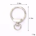 Silver polished zinc alloy spring ring lobster clasp with swivel ring 4.3cm total height - 43mm Bulb Buckle (C017) / Silver